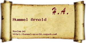 Hummel Arnold névjegykártya